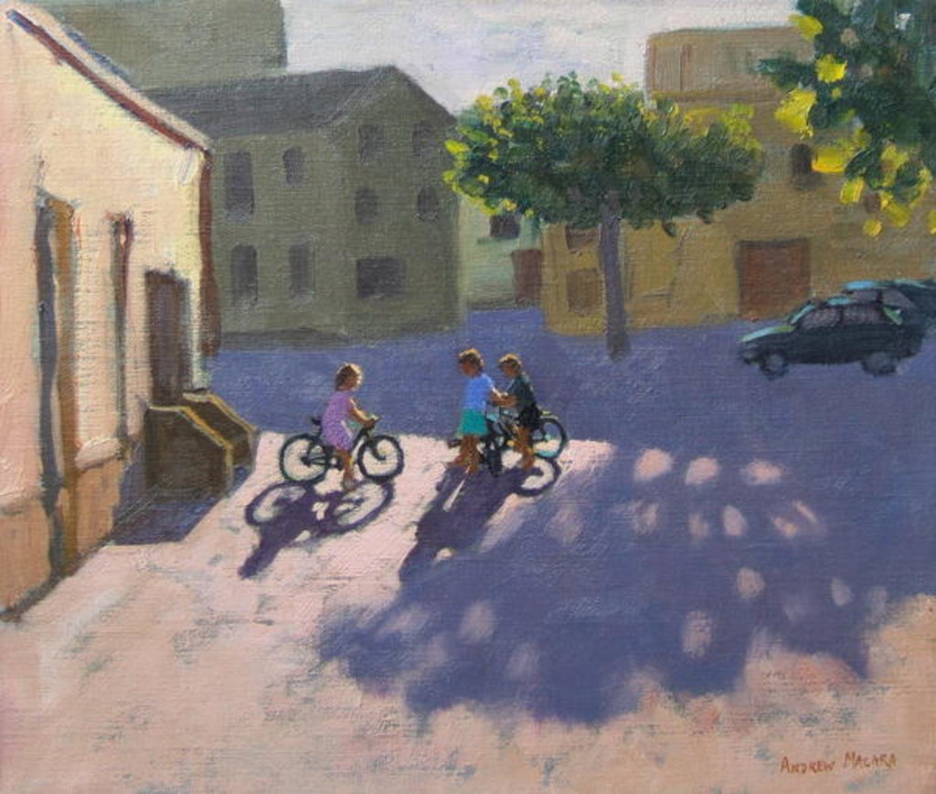 Detail of Three children with bicycles, Spain by Andrew Macara