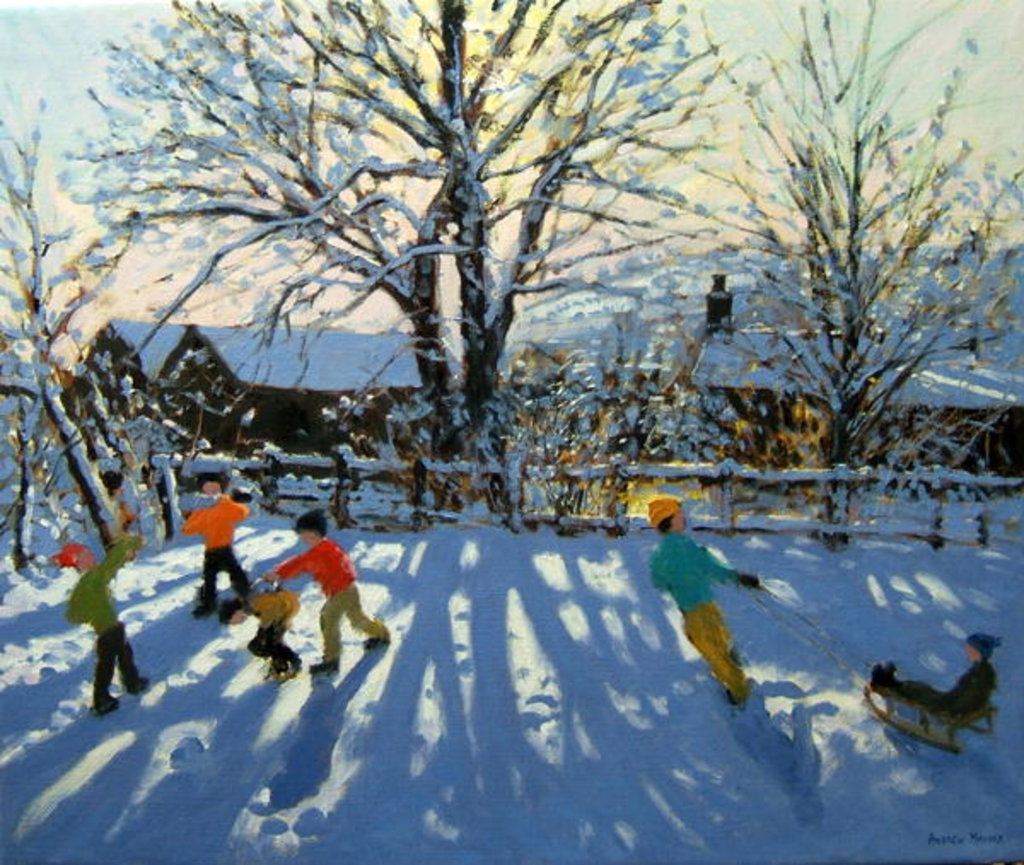 Detail of Fun in the snow, Tideswell, Derbyshire by Andrew Macara