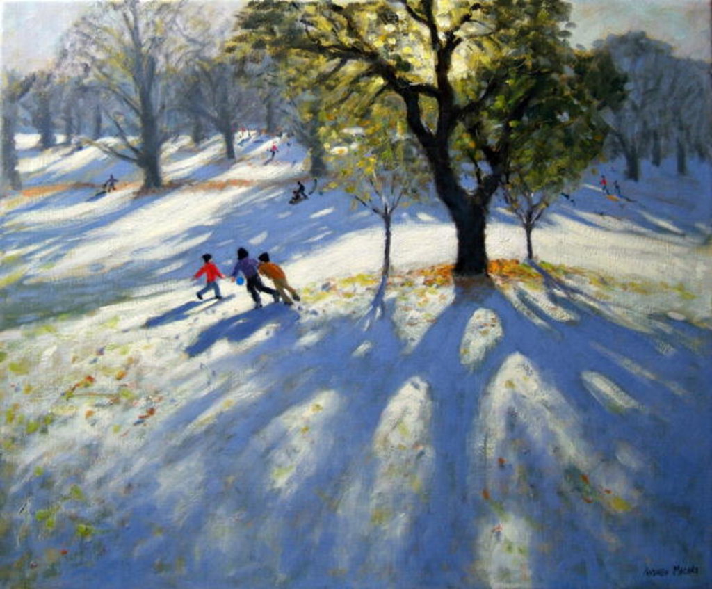 Detail of Markeaton Park, early snow by Andrew Macara