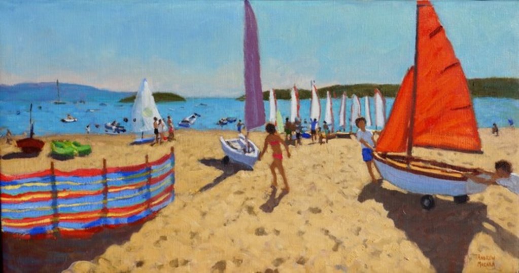 Detail of Pushing out the boat, Abersoch, 2016 by Andrew Macara