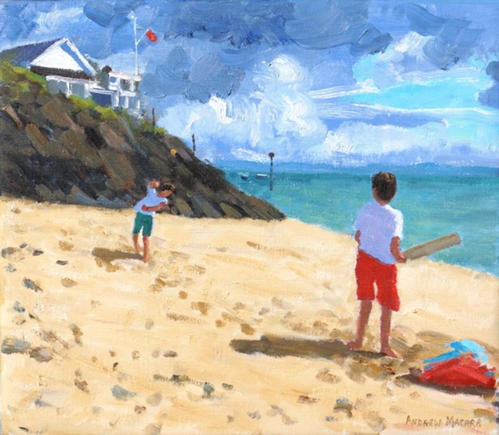 Detail of Bowling and batting, Abersoch, 2015 by Andrew Macara
