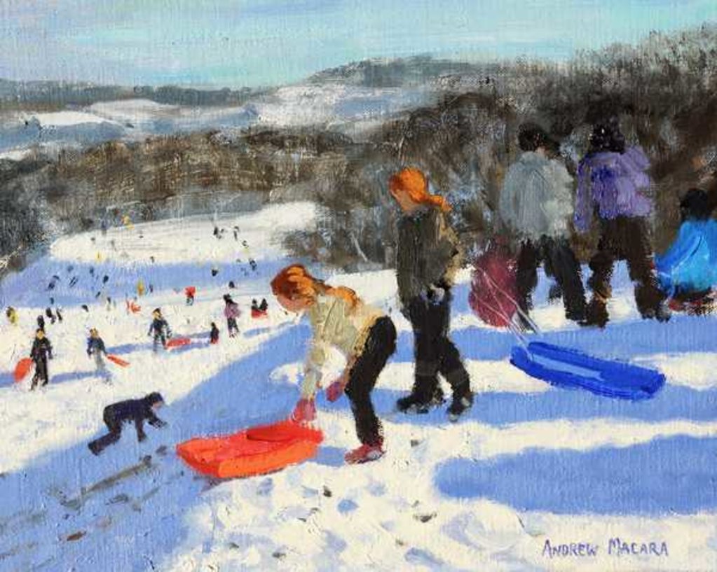 Detail of Detail of The red sledge, Allestree Park, Derby, 2016 by Andrew Macara