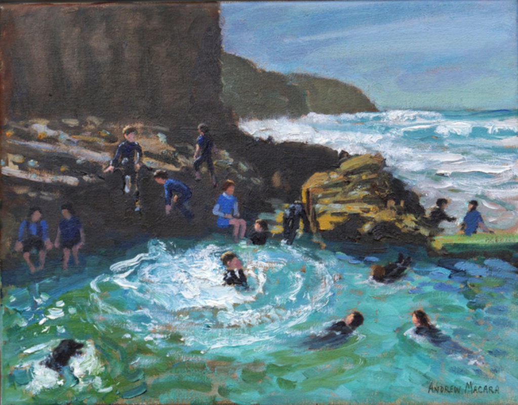 Detail of Chapel Rock Pool, Perranporth, Cornwall, 2017 by Andrew Macara