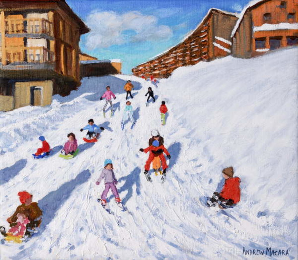 Detail of Christmas Sledging, Les Arcs, 2018 by Andrew Macara