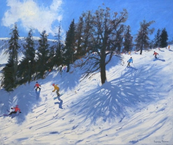 Detail of Spring skiers, Verbier by Andrew Macara