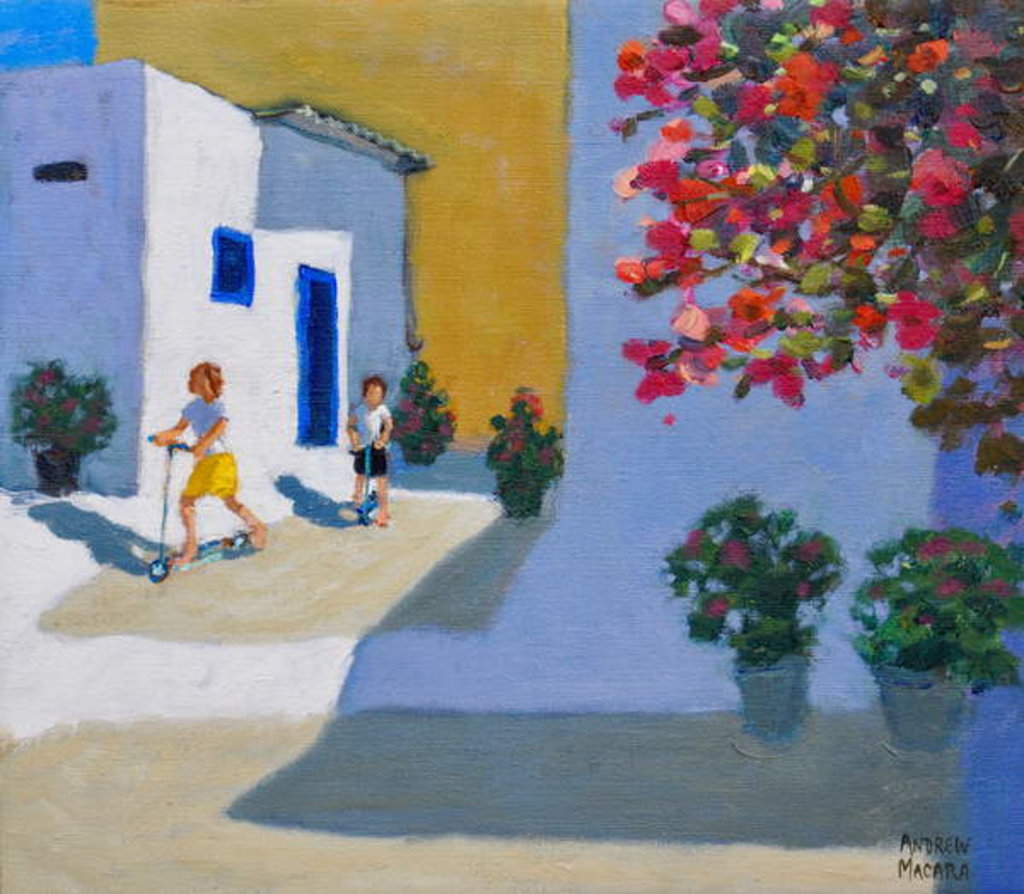 Detail of Scooter Kids, Symi, Greek Islands, 2018 by Andrew Macara