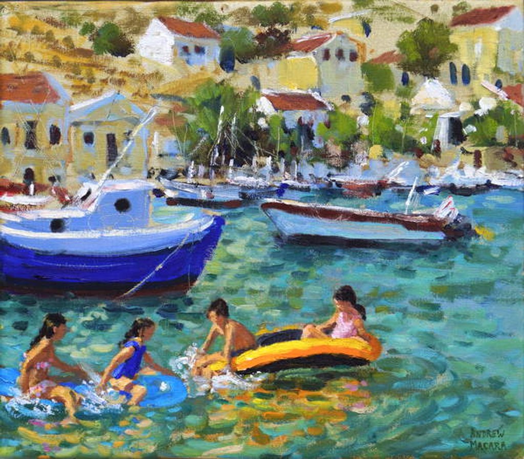 Detail of Fun in dinghies, Symi, Greece, 2017 by Andrew Macara