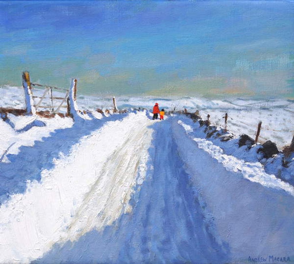 Detail of Snowploughed road,Derbyshire Peak District,2019 by Andrew Macara