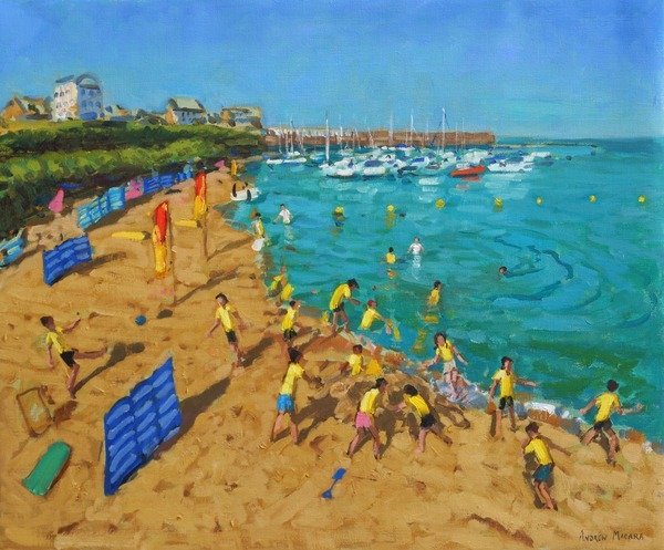 Detail of School outing, New Quay, Wales by Andrew Macara