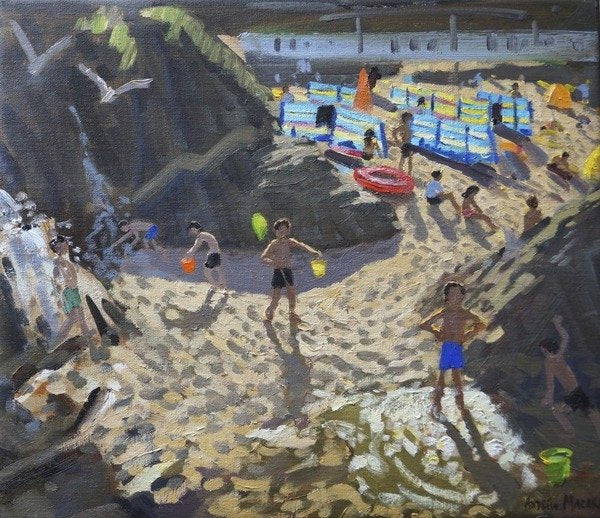 Detail of Waterfall, Porthmeor beach, St Ives by Andrew Macara