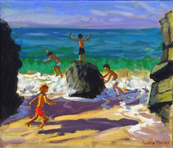 Detail of Climbing rocks, Porthmeor beach, St Ives, 2013 by Andrew Macara