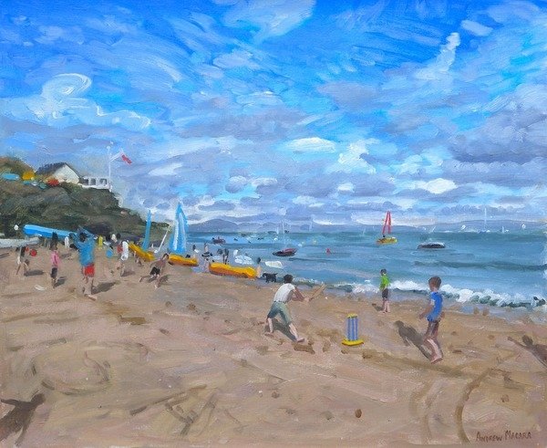 Detail of Beach cricket, Abersoch, 2013 by Andrew Macara
