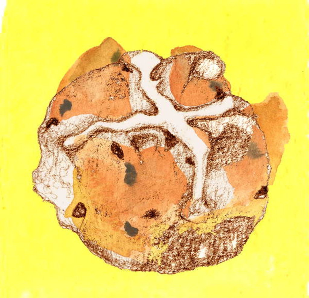 Detail of Hot Cross Bun by Anna Platts