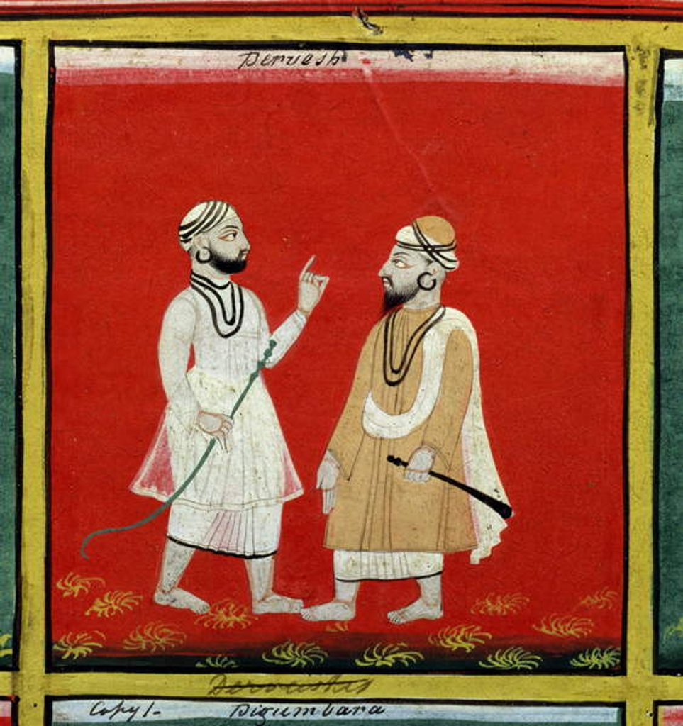 Detail of Two Dervishes, Religious Mendicants, Udaipur, c.1810-20 by Indian School