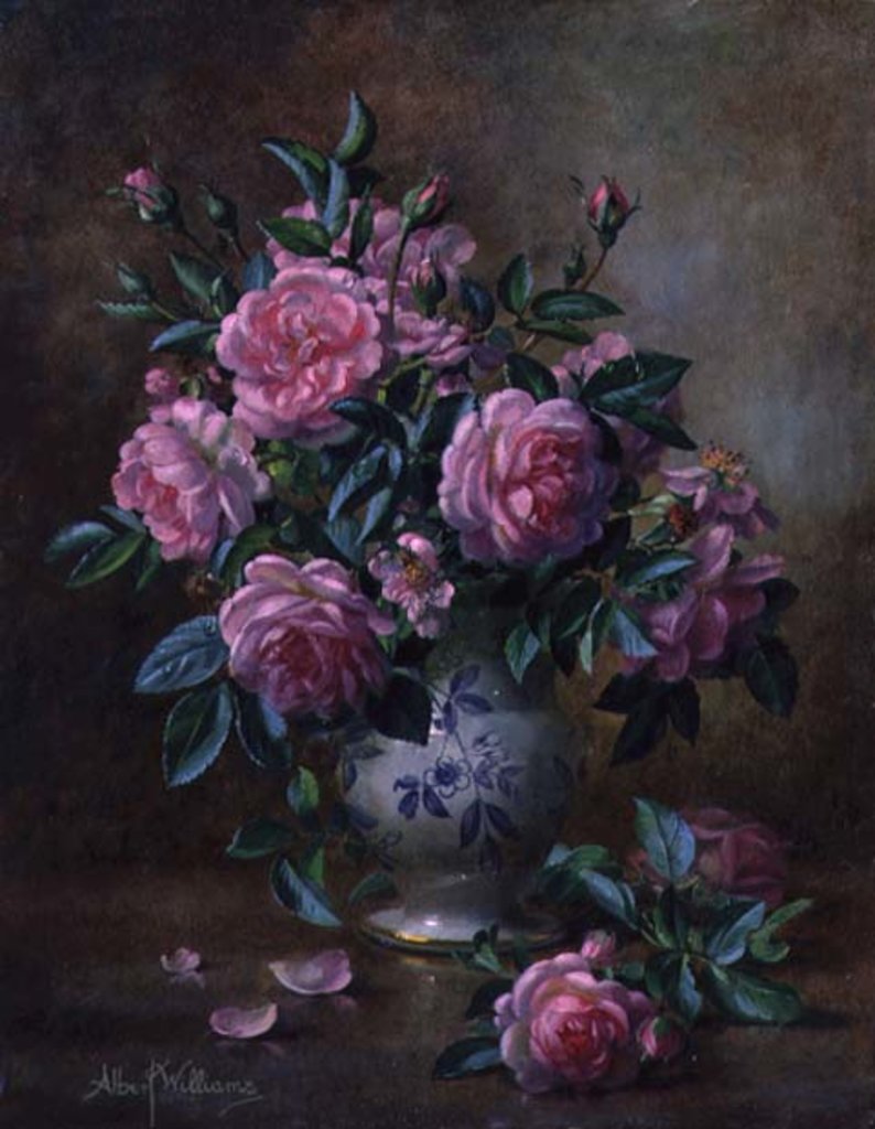 Detail of A Medley of Pink Roses by Albert Williams