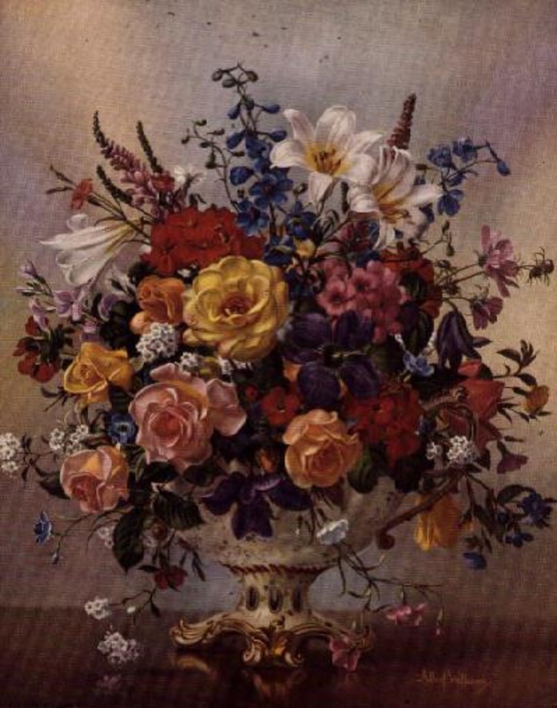 Detail of PB/268 Vase of Flowers in a Porcelain Jug by Albert Williams