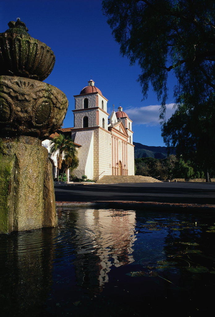 Detail of Fountain Outside Santa Barbara Mission Church by Anonymous
