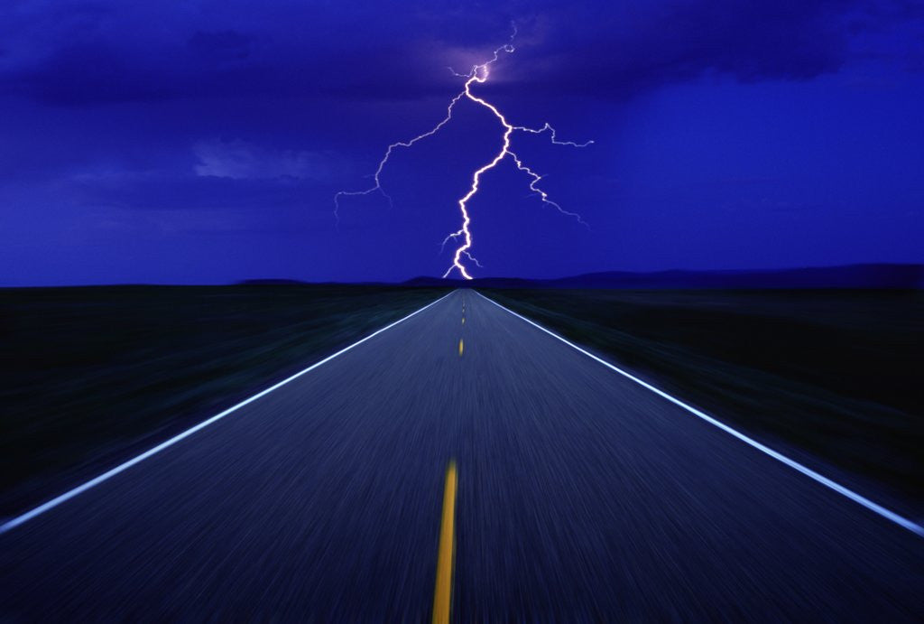 Detail of Road and Lightning by Anonymous
