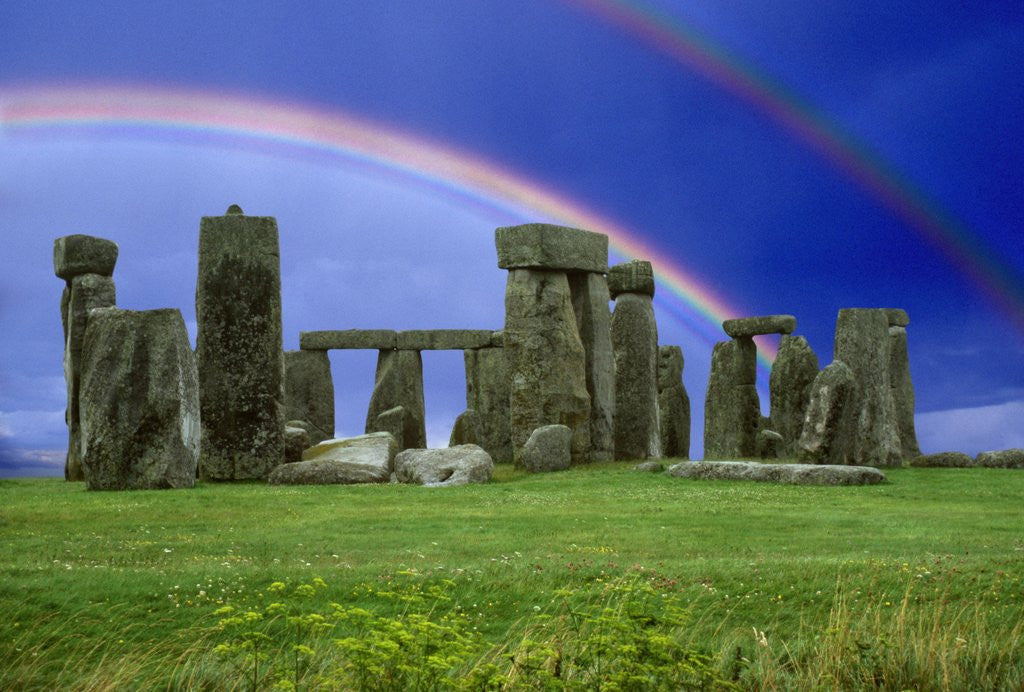 Detail of Double Rainbow over Stonehenge by Corbis