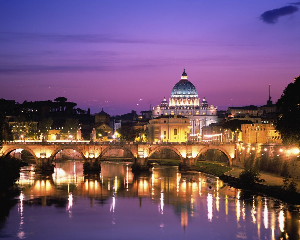 Detail of Sant'Angelo Bridge over Tiber River by Anonymous