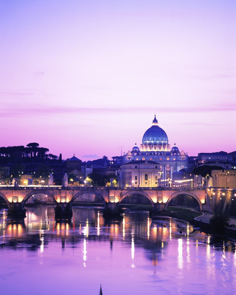 Detail of Sant'Angelo Bridge over Tiber River by Anonymous