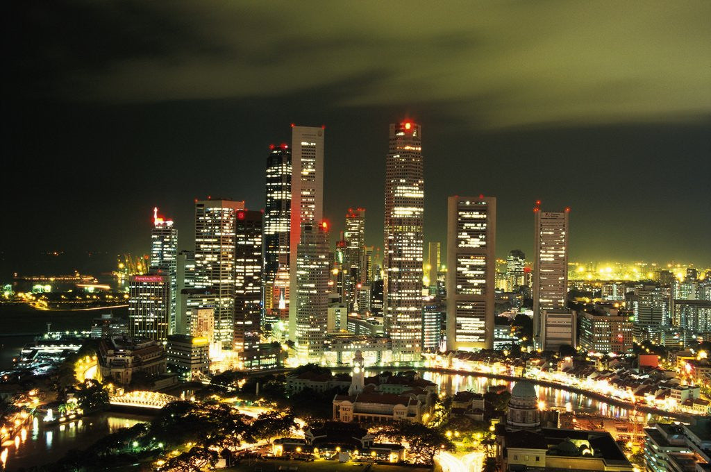 Detail of Metropolitan Singapore at Night by Anonymous