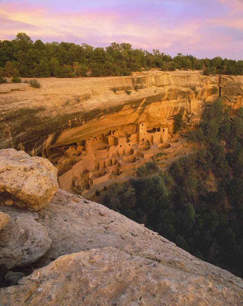Detail of Cliff Palace Anasazi Cliff Dwelling at Mesa Verde National Park by Anonymous