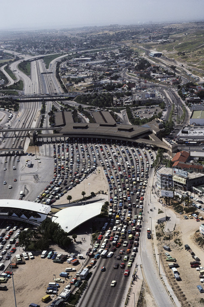 Detail of Cars Waiting to Cross United States-Mexico Border by Anonymous