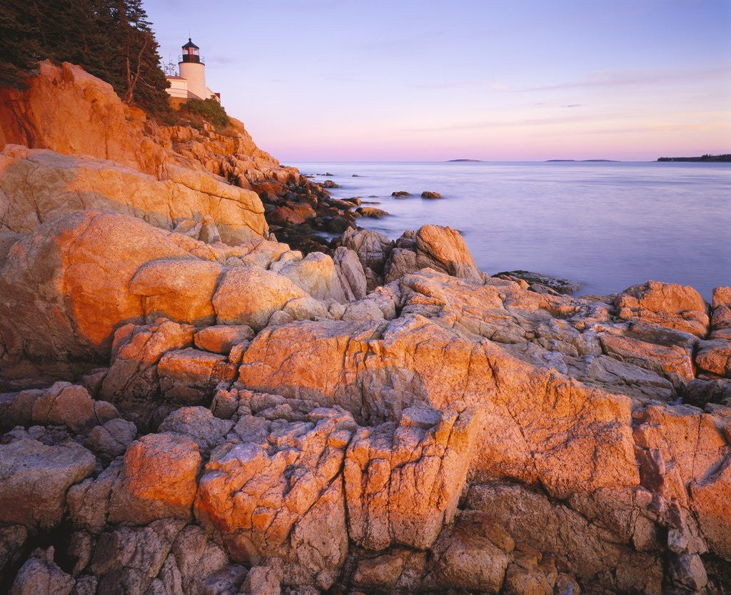 Detail of Bass Harbor Head Lighthouse at Sunset by Corbis