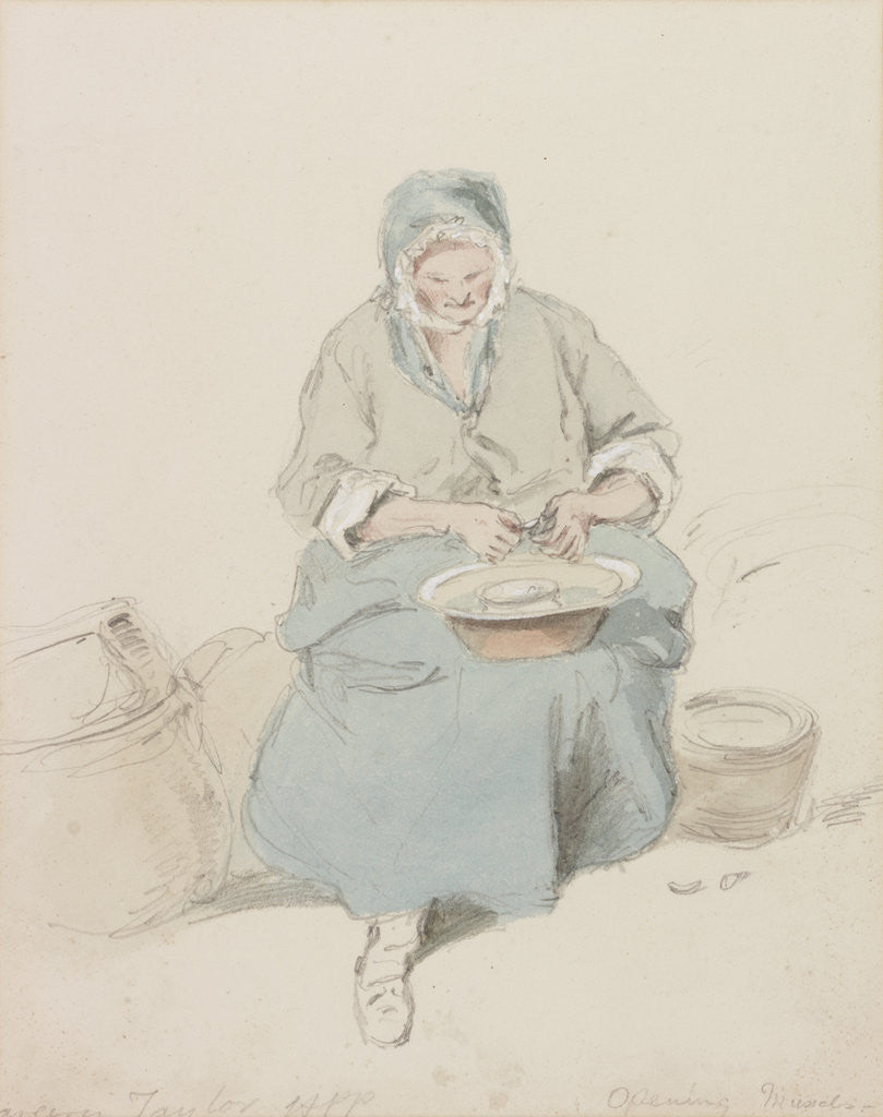 Detail of Mrs Taylor Opening Mussels by Henry Perlee Parker