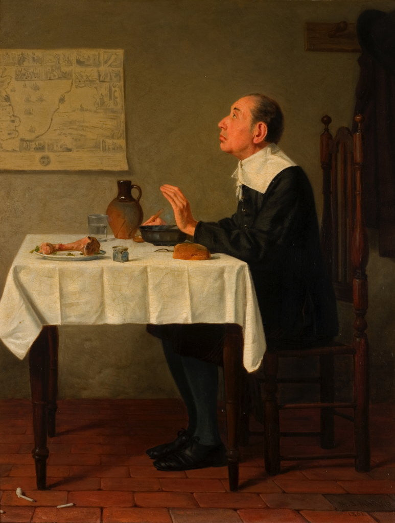 Detail of Thanks for Small Mercies by Henry Stacy Marks