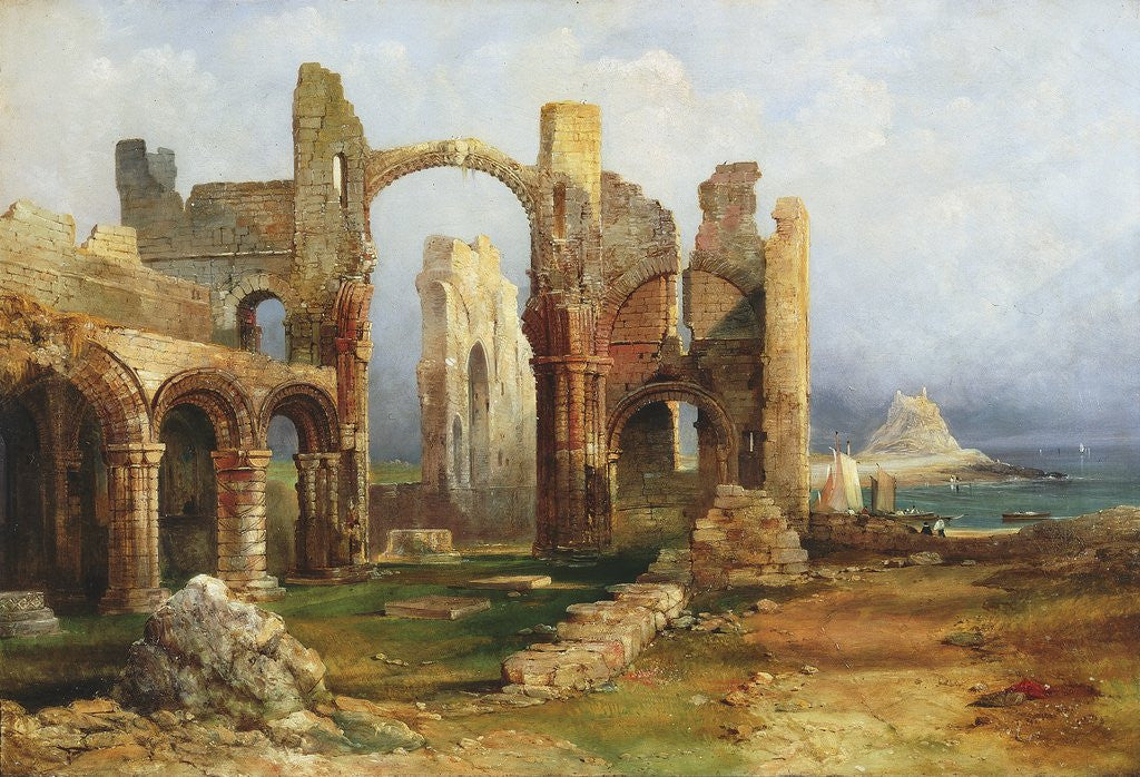 Detail of Lindisfarne Priory by Thomas Miles Richardson Senior