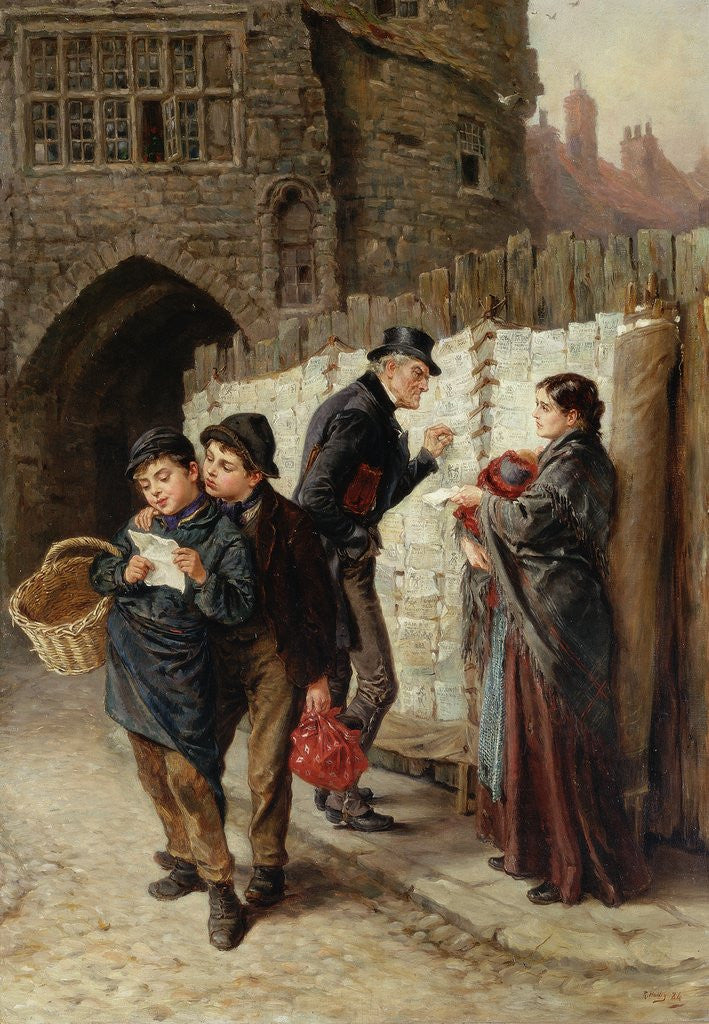Detail of The Ballad Seller, The Black Gate by Ralph Hedley