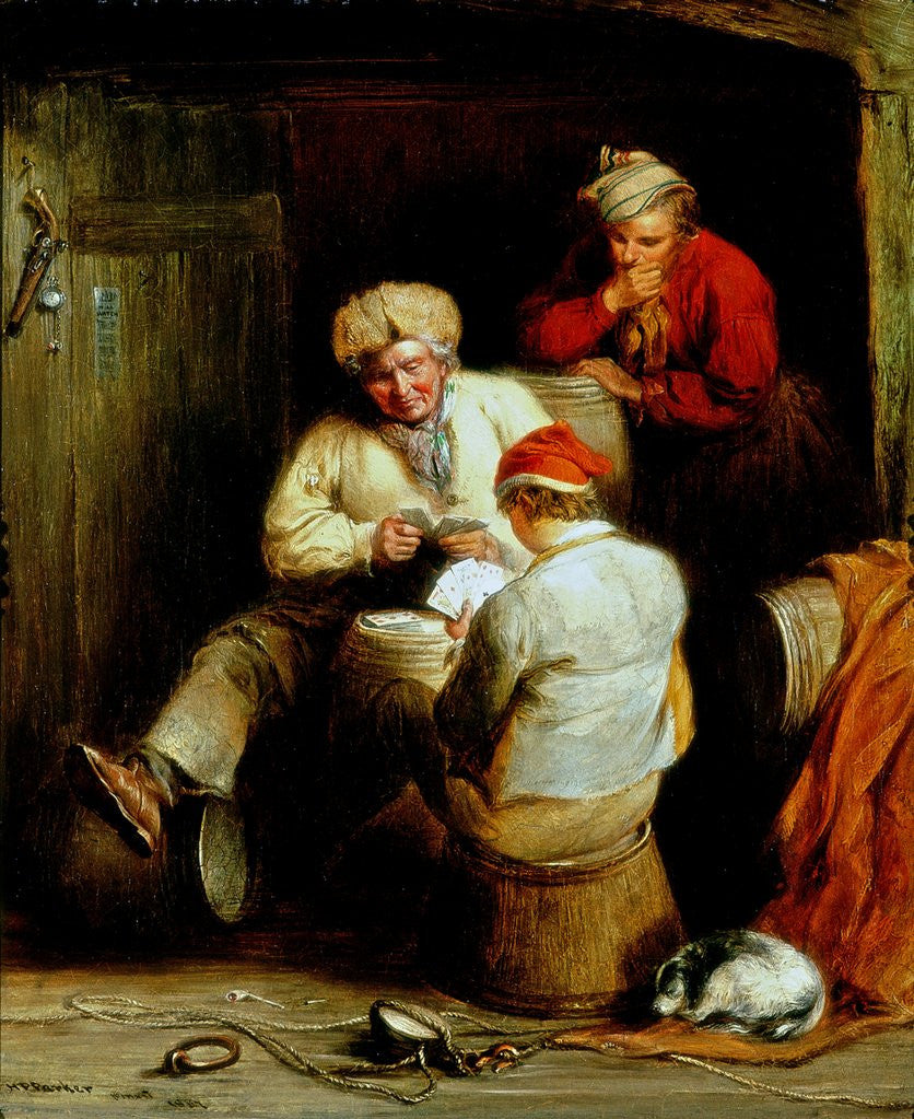 Detail of Smugglers Playing Cards by Henry Perlee Parker