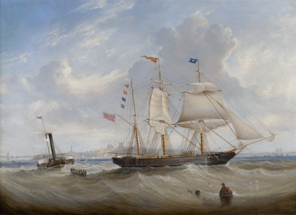 Detail of The Sailing Ship Anne Leaving the River Tyne by John Scott