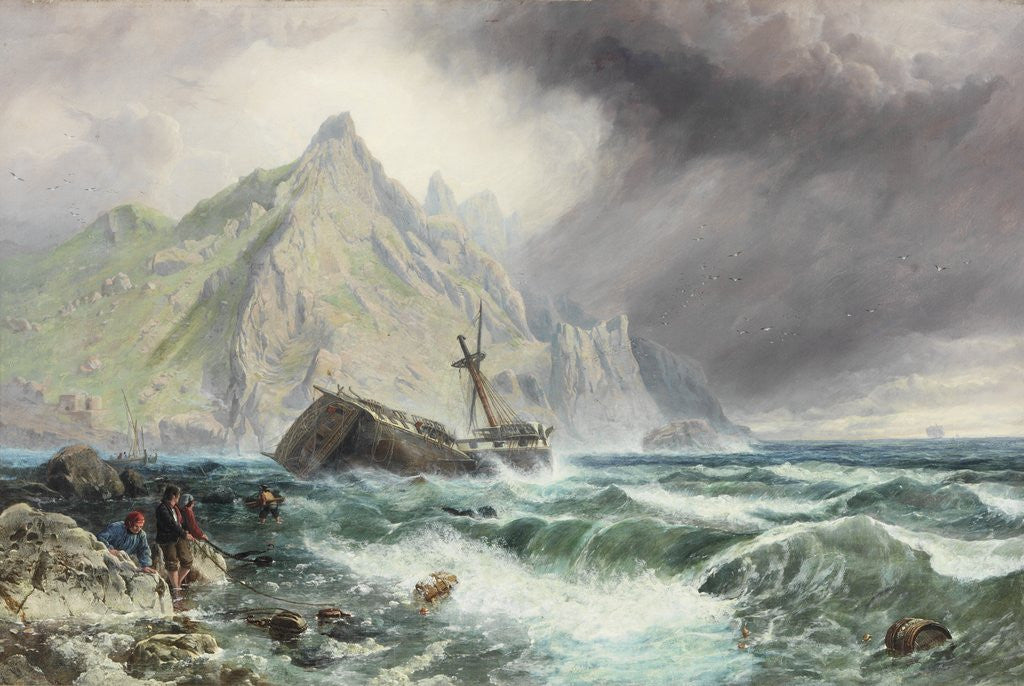 Detail of Wreck of a Frigate on the Southern Coast of Spain by Charles Napier Hemy