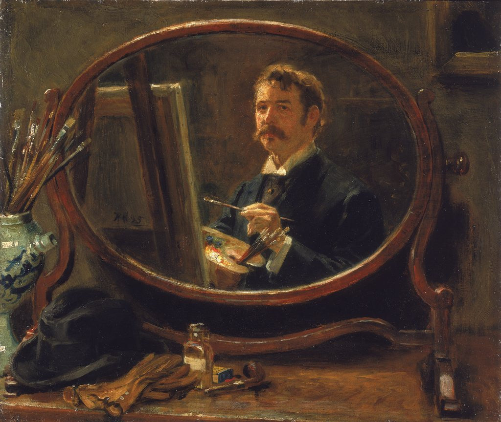 Detail of Self-Portrait by Ralph Hedley