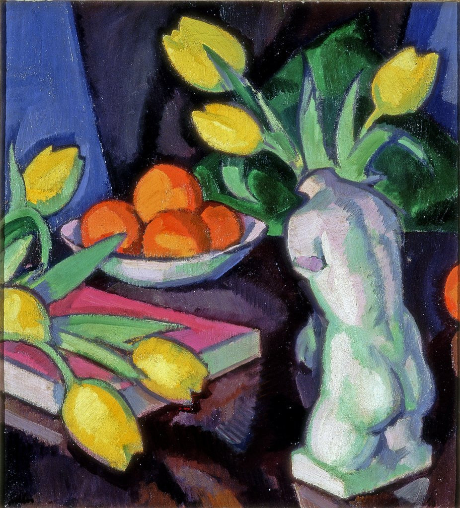 Detail of Yellow Tulips and Statuette by Samuel John Peploe