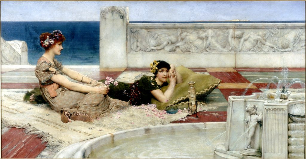 Detail of Love in Idleness by Sir Lawrence Alma-Tadema