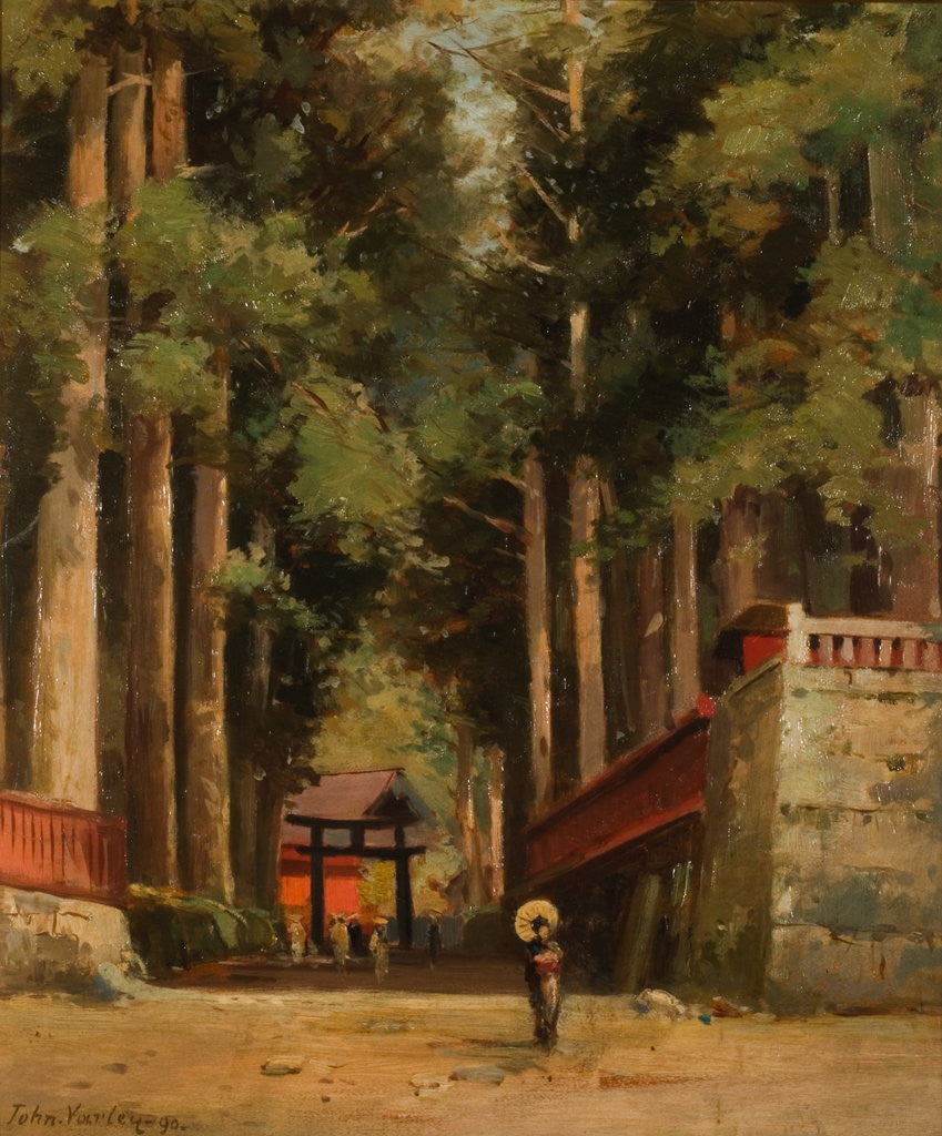 Detail of Avenue of Cryptomeria Leading to the Temple of Fiaharajinshu, Nikko, Japan by John Jr Varley