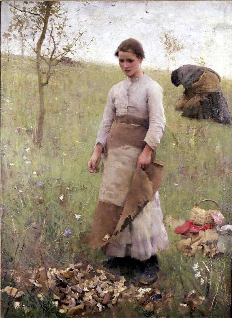 Detail of The Stone Pickers by Sir George Clausen