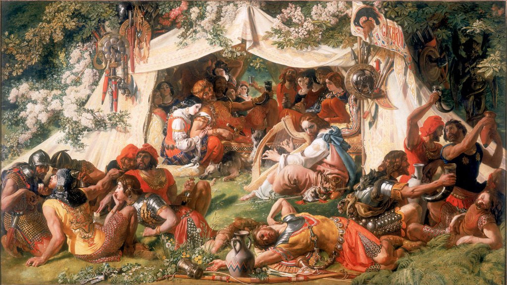 Detail of Alfred the Saxon King (Disguised as a Minstrel) in the Tent of Guthrum the Dane by Daniel Maclise