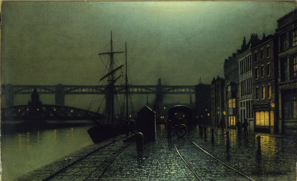 Detail of The Quayside, Newcastle upon Tyne by Arthur Edmund Grimshaw