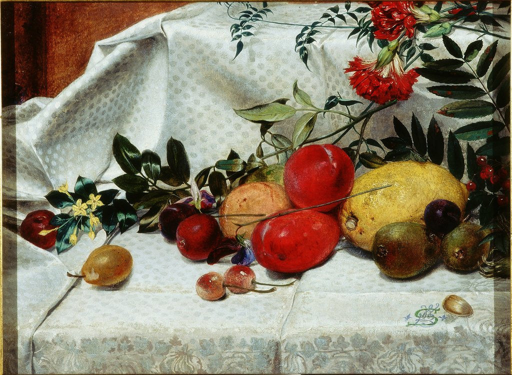 Detail of Study of Flowers and Fruit by William Bell Scott