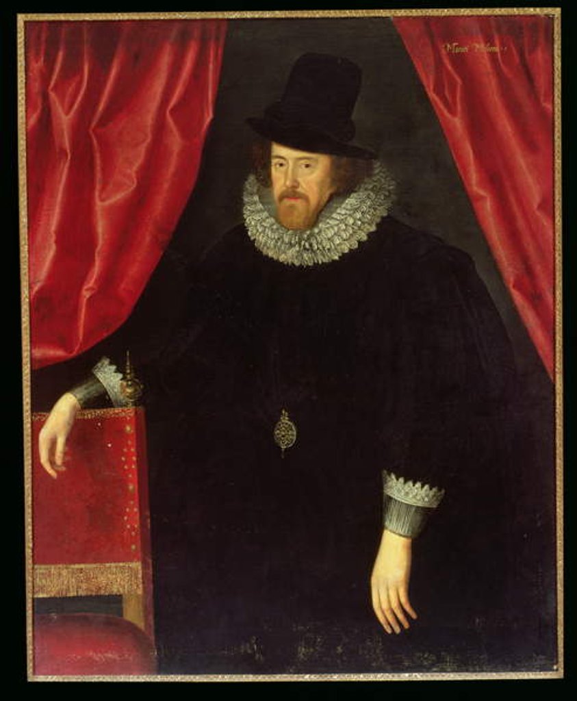 Detail of Portrait of Francis Bacon 1st Baron of Verulam and Viscount of St. Albans by William Larkin