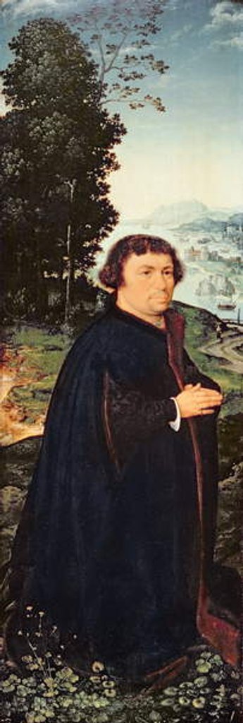 Detail of Portrait of a donor kneeling by a river by Joos van Cleve