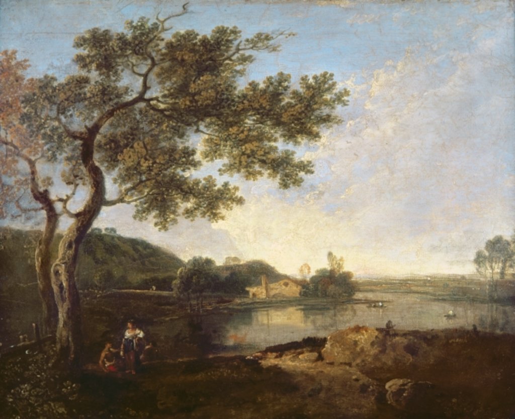 Detail of Italian River Scene with Figures by Richard Wilson