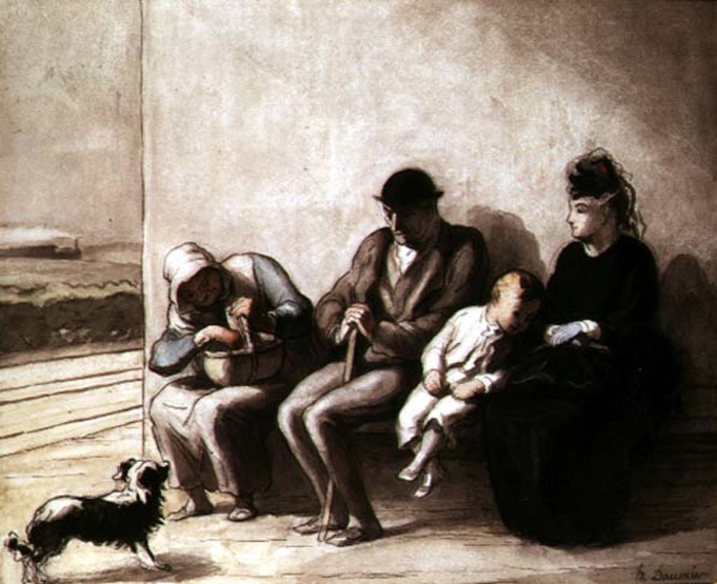 Detail of Wayside Railway Station by Honore Daumier