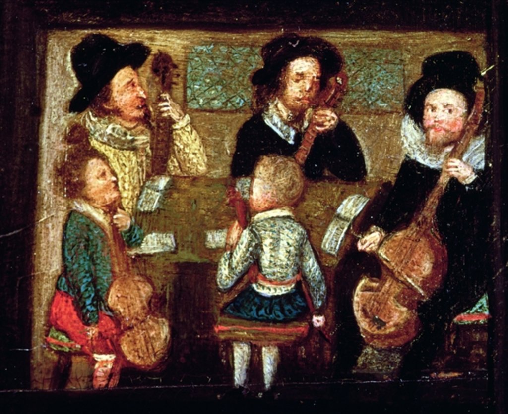Detail of Musicians at Wadley House by English School