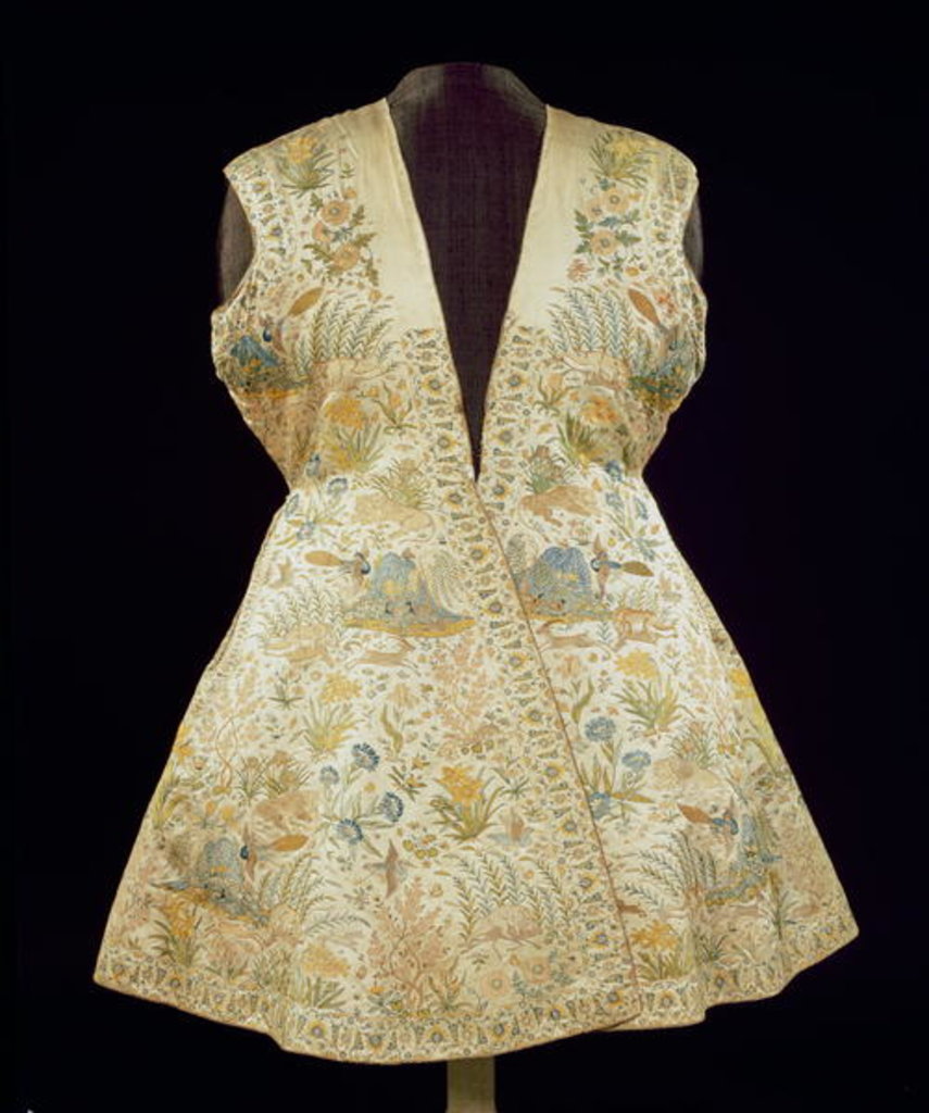 Detail of Satin Hunting Coat Embroidered with Silks in Chain Stitch, North Indian, Ist half of 17th century by Anonymous